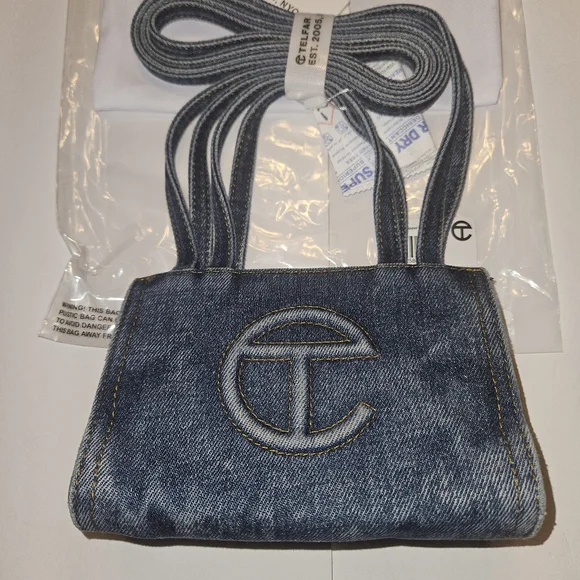 Telfar: Small Denim Shopper - Blue - Picture 5 of 16
